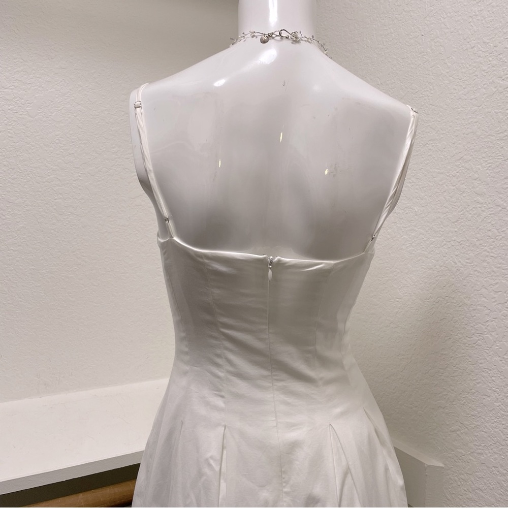 Reformation Kye Midi Dress in White with Custom Beaded front detail | Sz 6 - Picture 5 of 11